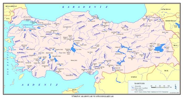 Türkiye'nin göl ve akarsu haritası
