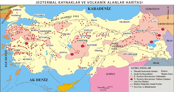 Jeotermal Kaynaklar ve  Volkanik Alanlar Haritası