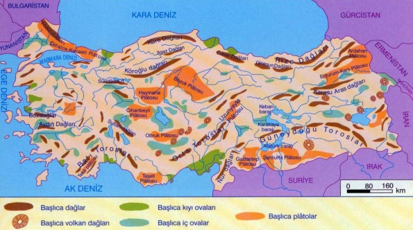 Türkiye ovalar ve platolar haritası