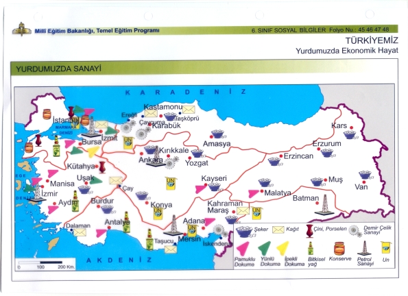 Türkiye sanayi coğrafyası harita